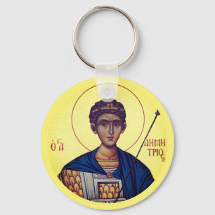 Porte-clés Icônes orthodoxes byzantines chrétiennes : St. Dem