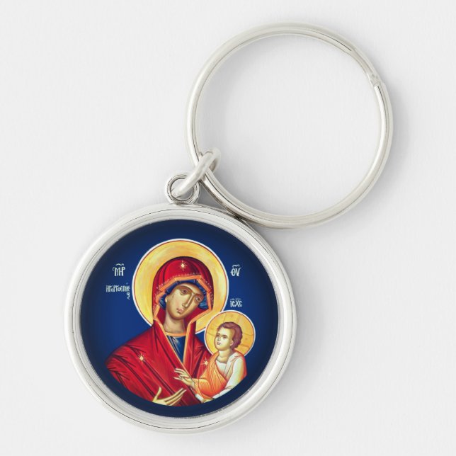 Porte-clés Icônes orthodoxes byzantines chrétiennes : Vierge  (Devant)