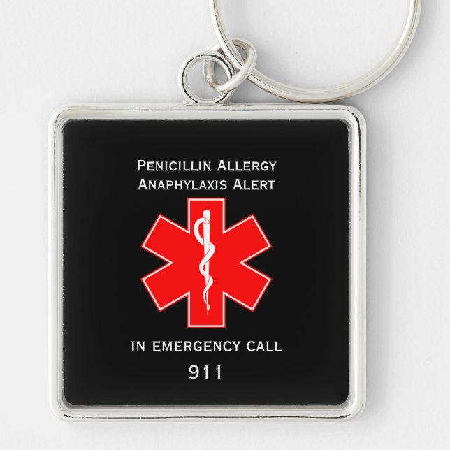 Porte-clés ID d'alerte Médicale ID d'alerte Médicale Penicill (Devant)