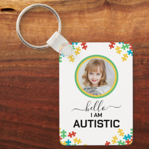 Porte-clés ID d'autisme Insigne d'alerte Médicale pour enfant