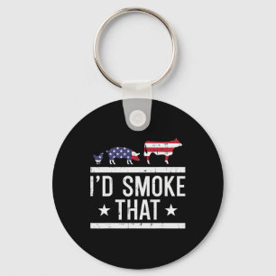Porte-clés Id Grill That Chicken Pig Cow Us Drapeau Bbq Barbe