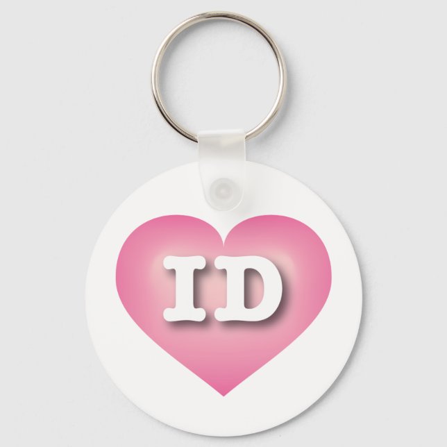 Porte-clés Idaho Pink Fade Heart - I love ID (Recto)