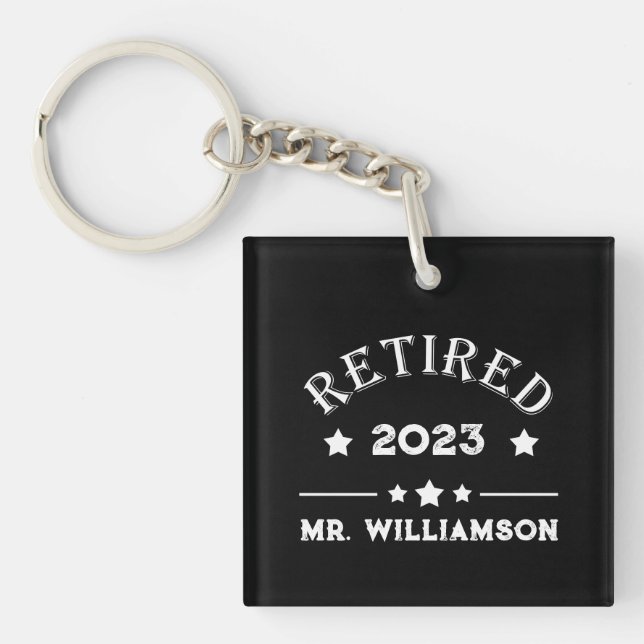 Porte-clés Idée cadeau de retraite personnalisée (Devant)