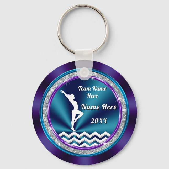 Porte-clés Idées Cadeaux Gymnastiques Personnalisées turquois (Recto)