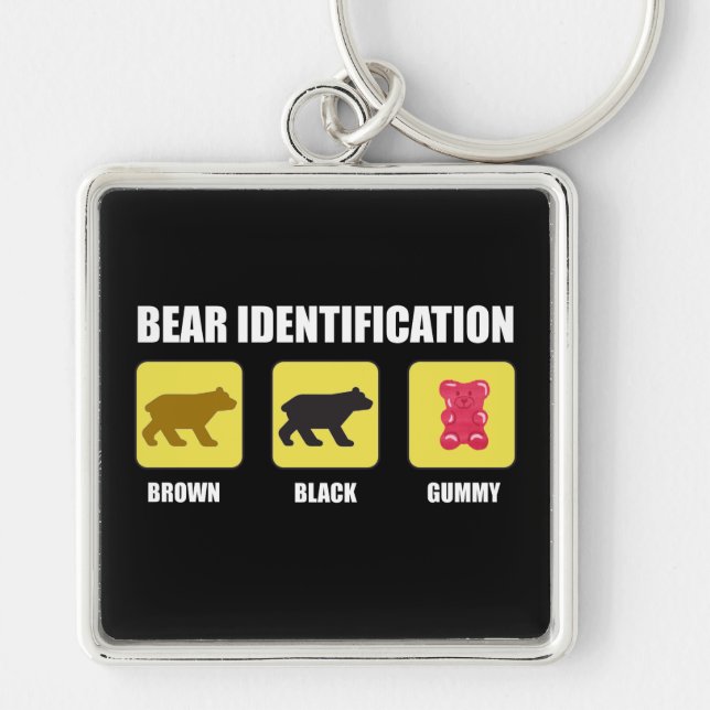 Porte-clés Identification de l'ours drôle (Devant)