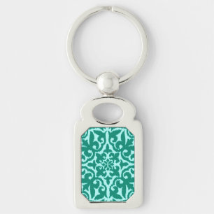 Porte-clés Ikat damask pattern - Turquoise et Aqua