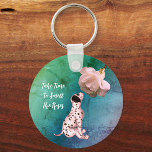 Porte-clés Il Est Temps De Sentir Rose Puppy Rose Inspiration