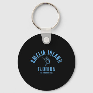 Porte-clés Île Amelia Floride Plage Fl Vintage Bord de Plage