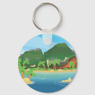 Porte-clés Île au trésor tropical