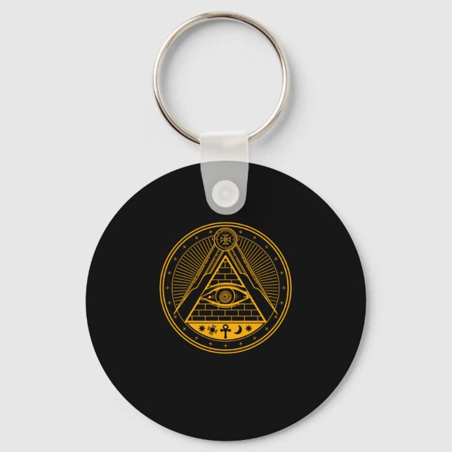 Porte-clés Illuminati Conspiration Triangle Masonique Voir to (Recto)