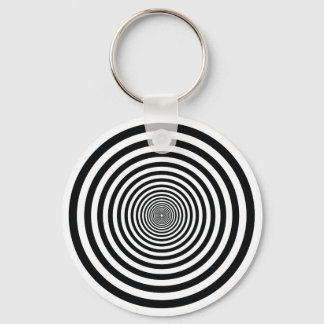 Porte-clés illusion vertigineuse cercle noir et blanc art vo1