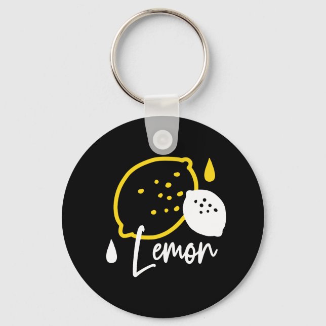Porte-clés Illustration Abstraite au citron - Art des agrumes (Recto)