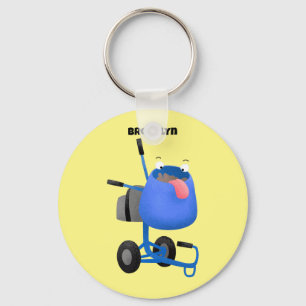 Porte-clés Illustration amusante du mélangeur de ciment bleu