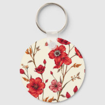 Illustration botanique rouge vibrante