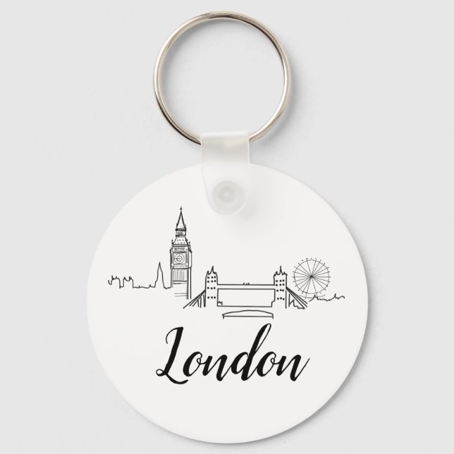 Porte-clés Illustration britannique de Londres (Recto)
