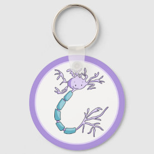Porte-clés Illustration d’une cellule neuronale violette mini