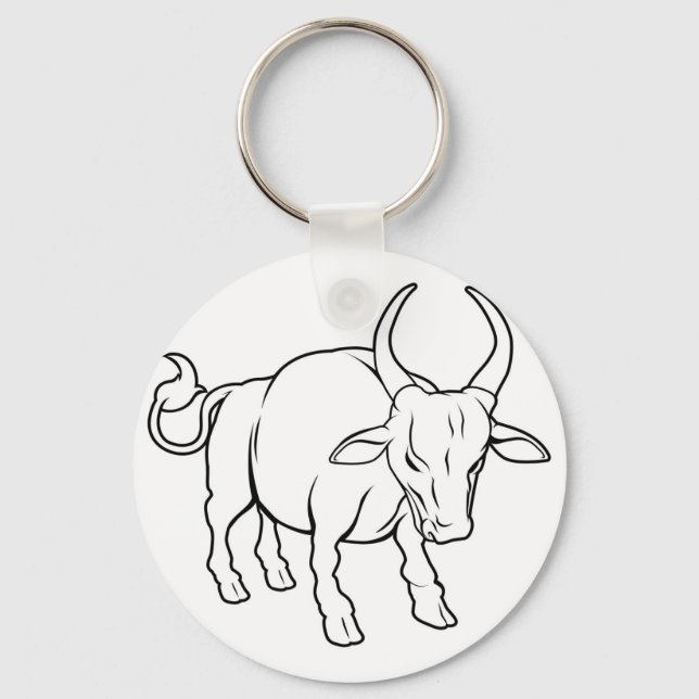 Porte-clés Illustration de boeuf stylisé (Recto)