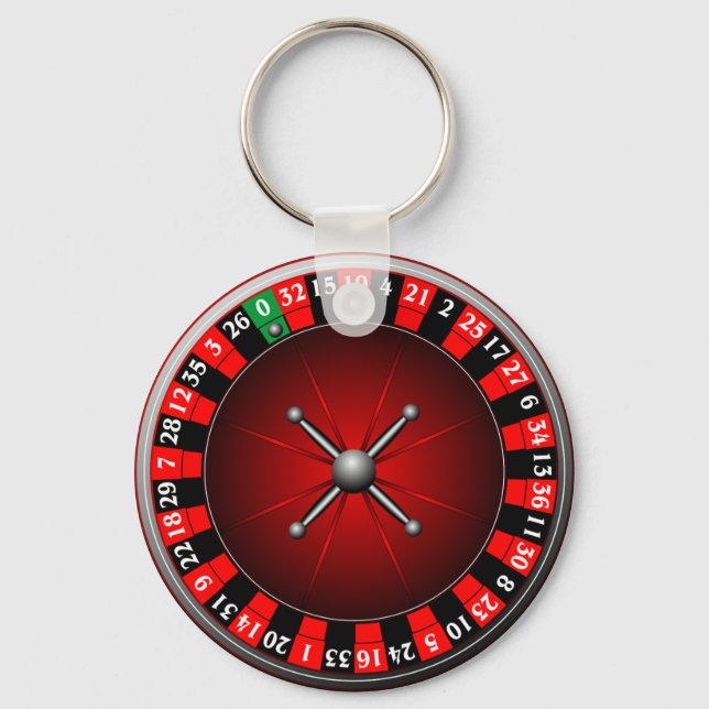 Porte-clés Illustration de casino avec roulette (Recto)