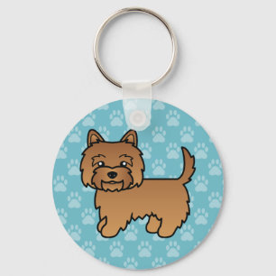 Porte-clés Illustration de chien cartoon Terrier Cairn rouge 