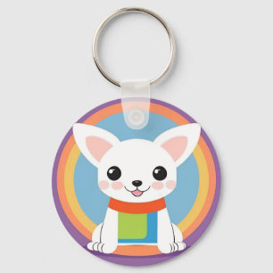 Porte-clés Illustration de chien de dessin animé mignon