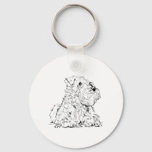 Porte-clés Illustration de chien Schnauzer miniature