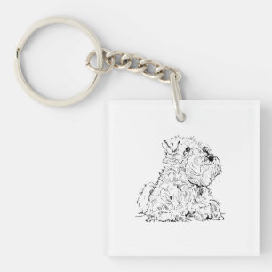 Porte-clés Illustration de chien Schnauzer miniature