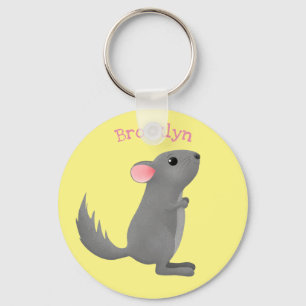 Porte-clés Illustration de chinchilla gris mignon