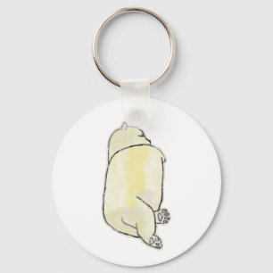 Porte-clés Illustration de chiot Shiba Inu endormi vue de des