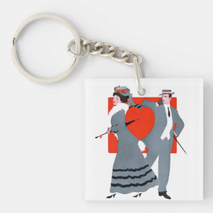Porte-clés Illustration de couple de la Saint-Valentin édouar