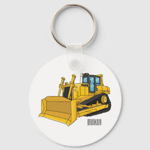 Porte-clés Illustration de dessin animé Bulldozer