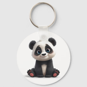 Porte-clés Illustration de dessin animé d'ours panda assis