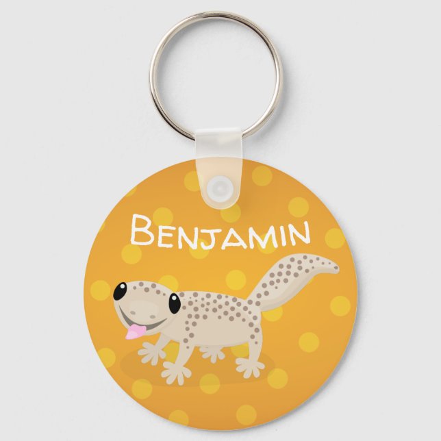 Porte-clés Illustration de gecko tan tan mignon (Recto)