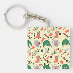 Porte-clés Illustration de gribouillis botaniques de jardin p