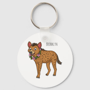 Porte-clés Illustration de Hyena et de fleurs