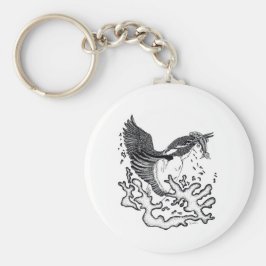 Porte-clés Illustration de Kingfisher sur le bouton