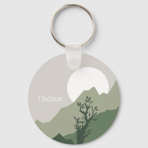 Porte-clés Illustration de la nature de nom personnalisé