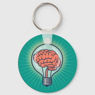 Porte-clés Illustration de l'ampoule cérébrale