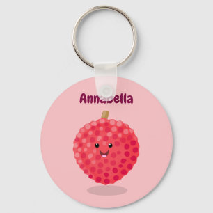 Porte-clés Illustration de litchee rose mignon