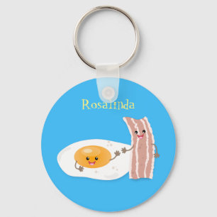 Porte-clés Illustration de l'oeuf de Cute kawaii et du bacon