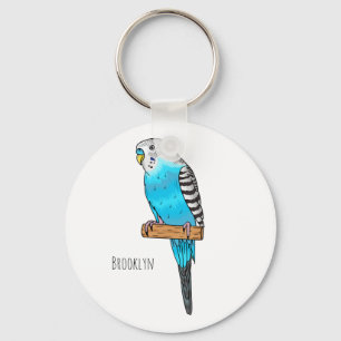 Porte-clés Illustration de l'oiseau bleu budgerigar