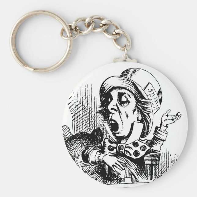 Porte-clés Illustration de Mad Hatter Tenniel (Devant)