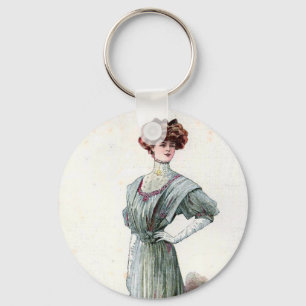 Porte-clés Illustration de mode féminine vintage 1907