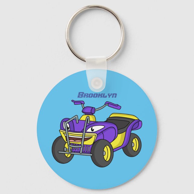 Porte-clés Illustration de moto Purple Quad (Recto)