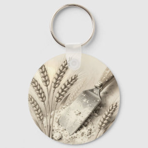 Porte-clés Illustration de racloir de pâte en farine avec des