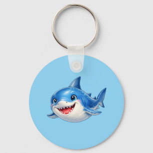 Porte-clés Illustration de requin mignon aux grands yeux Anim