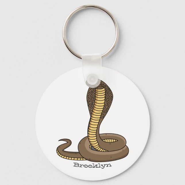 Porte-clés Illustration de serpent à cobra Brown (Recto)