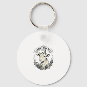 Porte-clés Illustration de veau d'anniversaire Gravure vintag