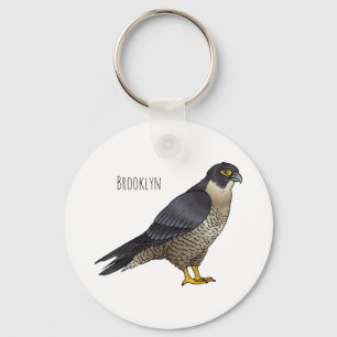 Porte-clés Illustration d'oiseau de faucon pèlerin