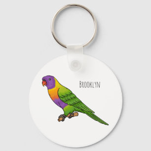 Porte-clés Illustration d'oiseau de lorikeet arc-en-ciel