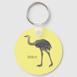 Porte-clés Illustration d'oiseau de rhée